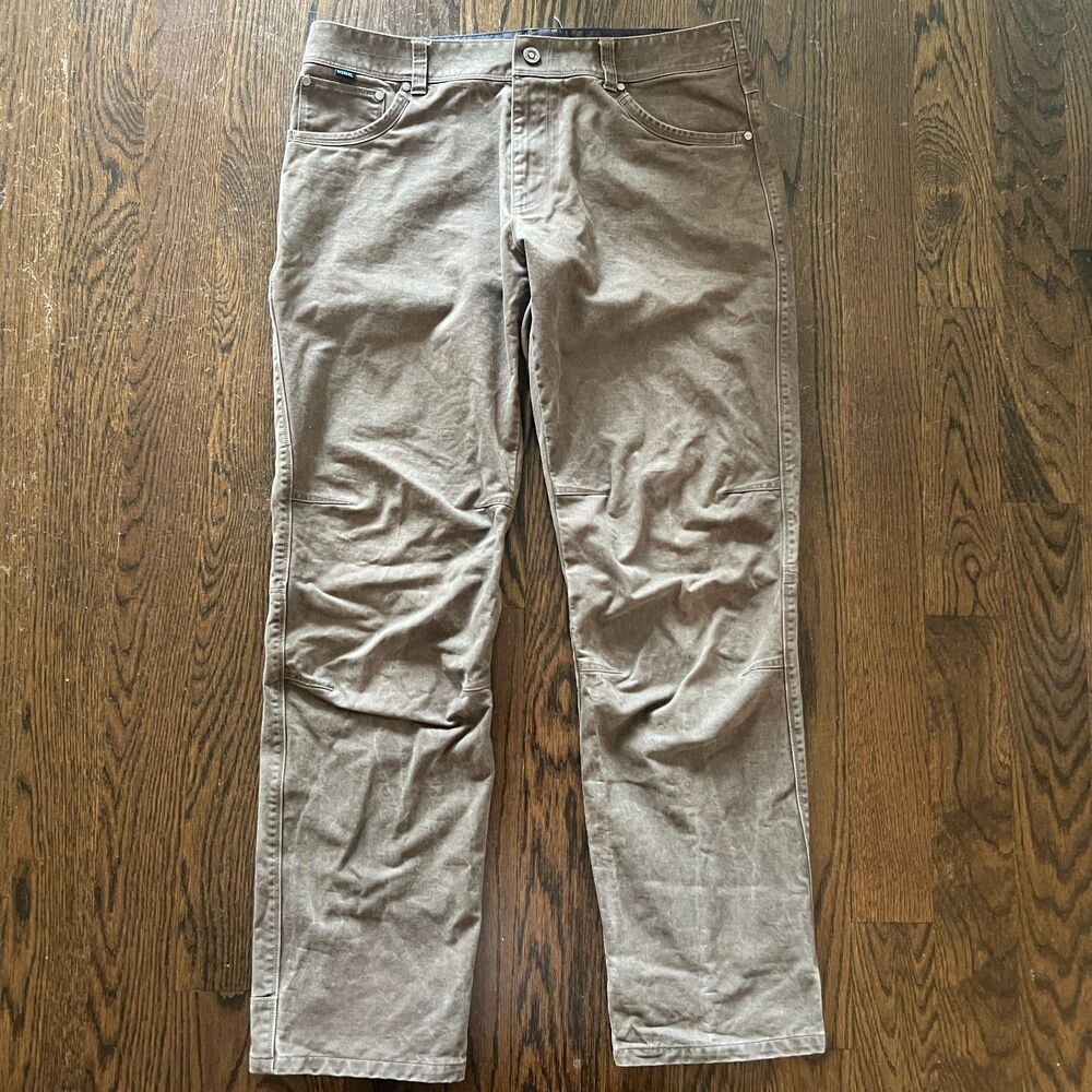 Kuhl Rydr Canvas Pants Mens Size 36 x 33 Style 5016 Khaki Beige Euro Twill